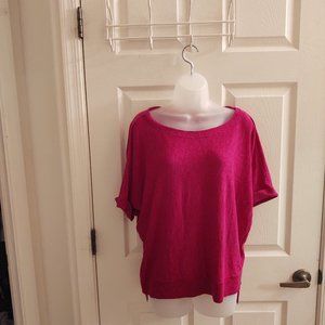Eileen Fisher Magenta Shirt Cuffed Sleeve Size M